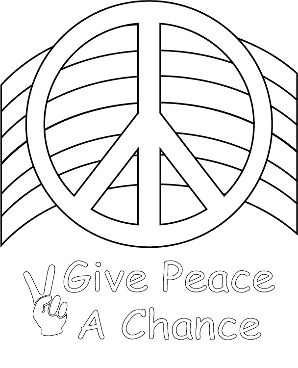 Peace Sign Colouring Pictures 12
