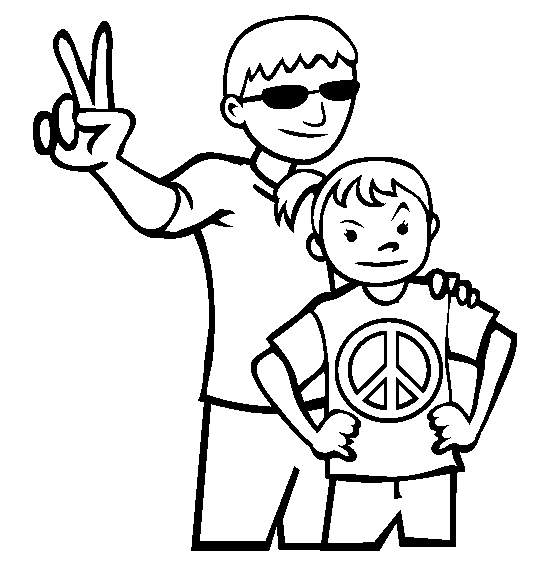Peace Sign Colouring Pictures 4