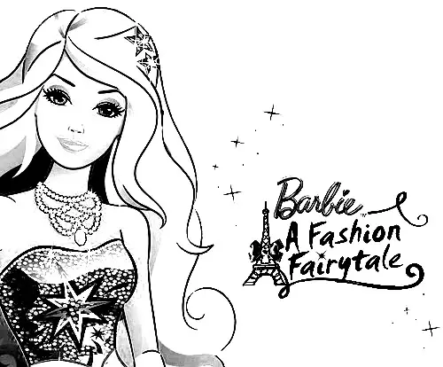 Barbie in a Fashion Fairytale Colouring Pictures 1