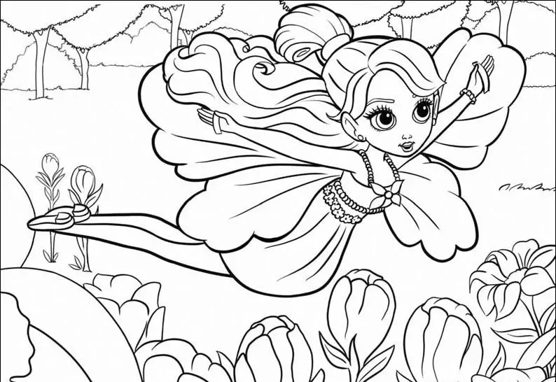 Barbie Thumbelina Colouring Pictures 12