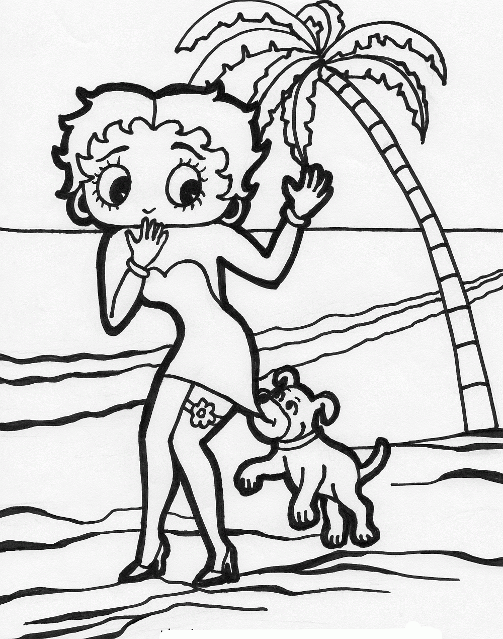 Betty Boop Colouring Pictures 1