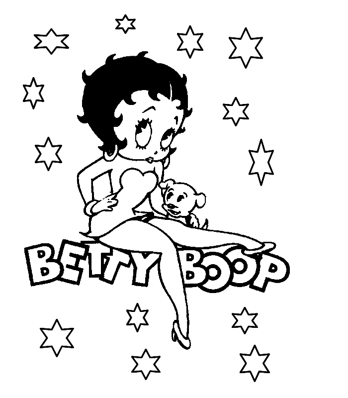 Betty Boop Colouring Pictures 3