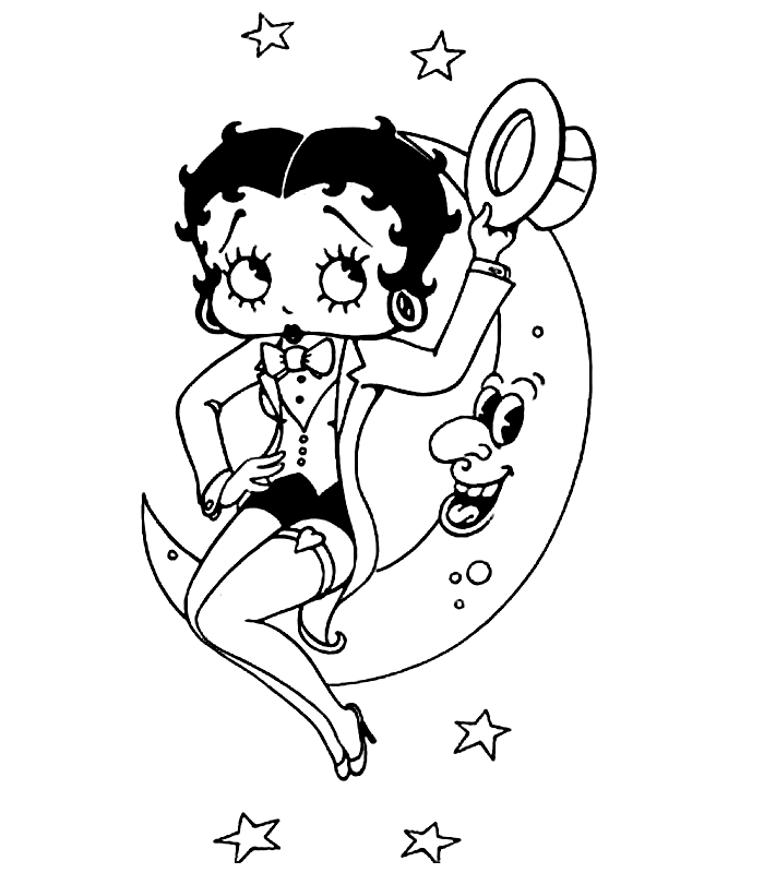 Betty Boop Colouring Pictures 6