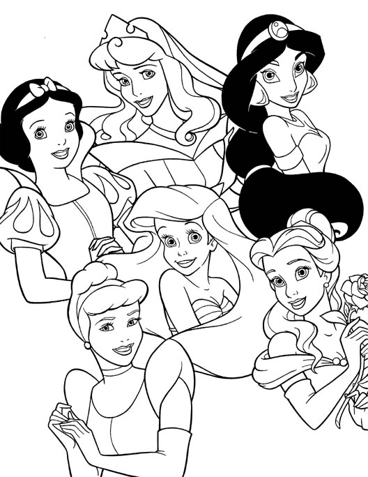 Disney Princess Colouring Pictures 1