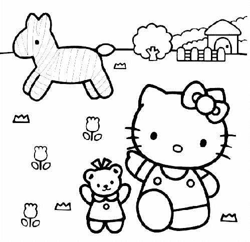 Hello Kitty Colouring Pictures 2