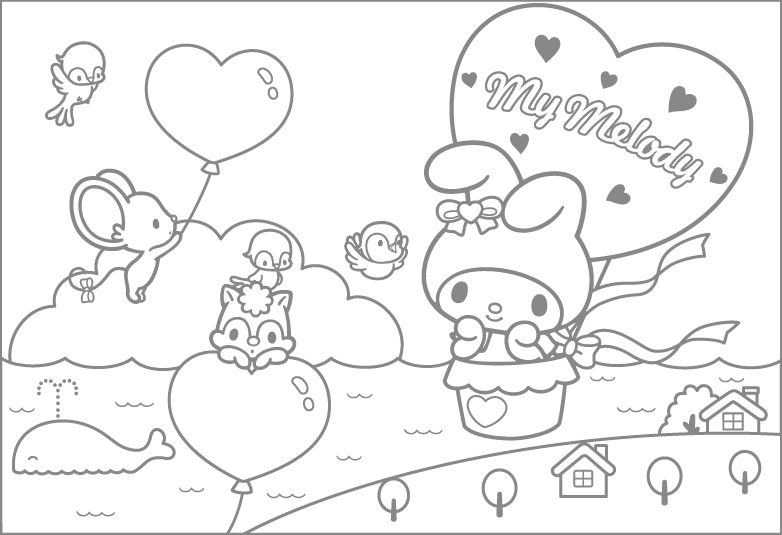 My Melody Colouring Pictures 1